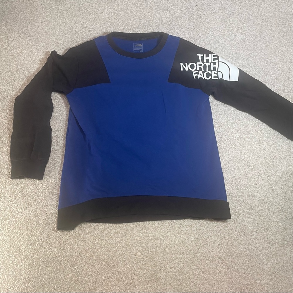 The North Face Crew Neck Sweater Large Shoulder Spellout Logo Size Women’s Small